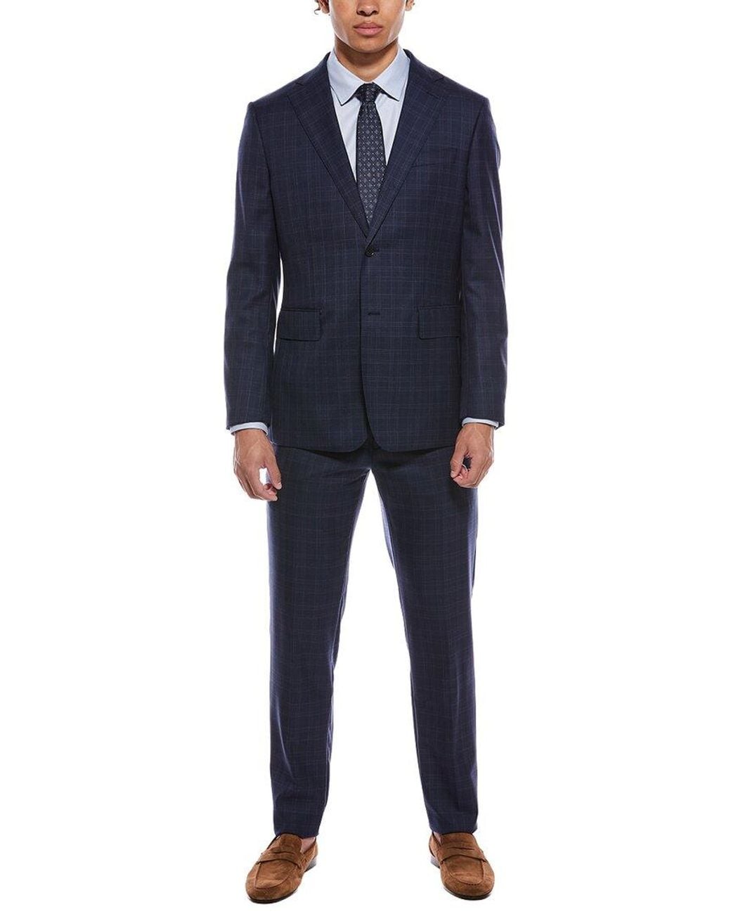 English Laundry Blue 2Pc Wool-Blend Suit for men