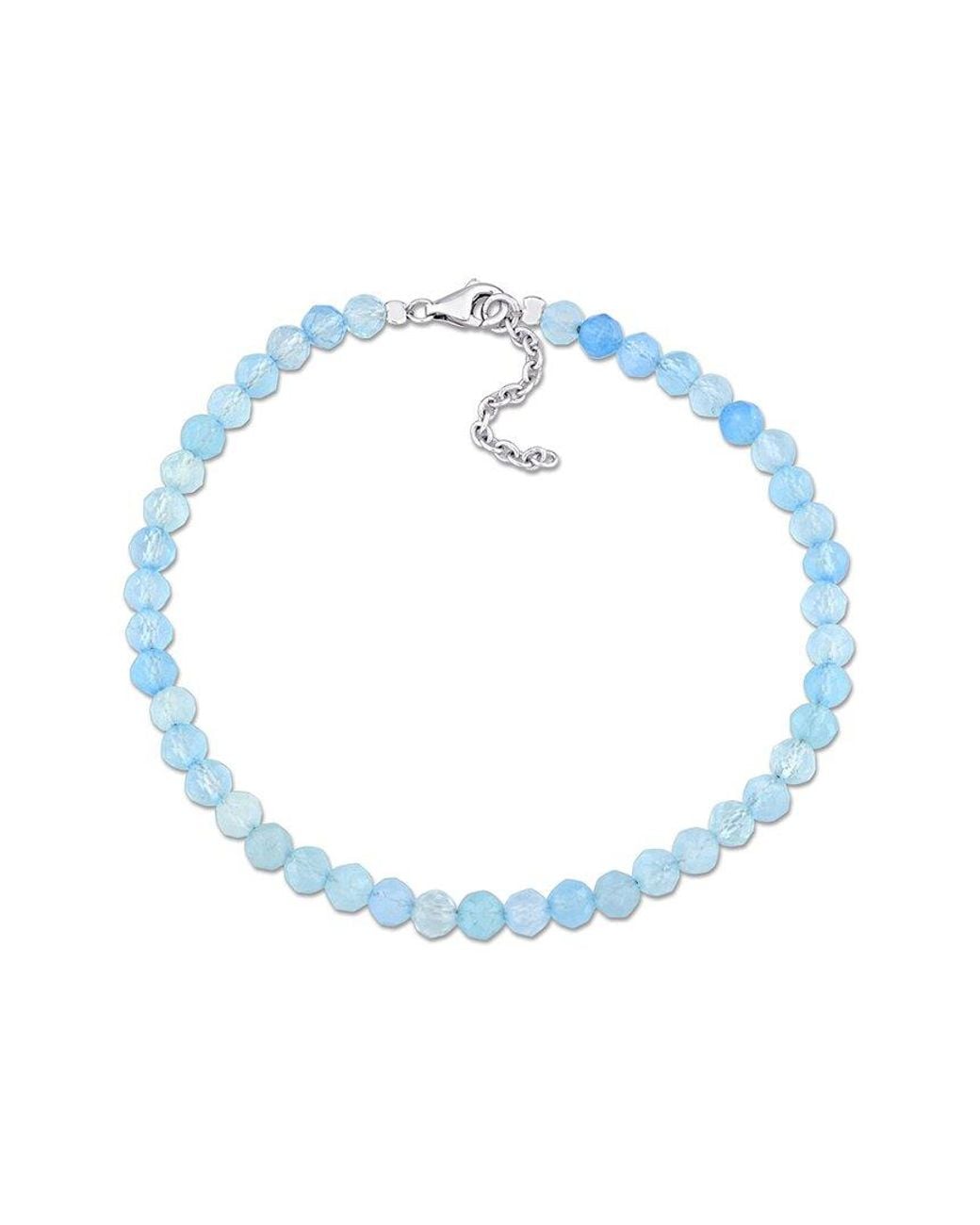 Rina Limor Blue 6.82 Ct. Tw. Aquamarine Facetted Bead Bracelet