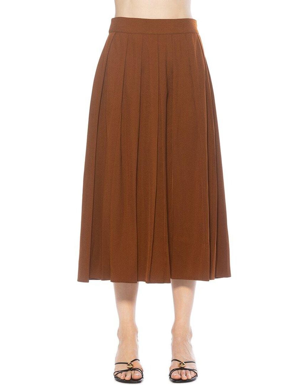 Alexia Admor Brown Oren A-Line Skirt