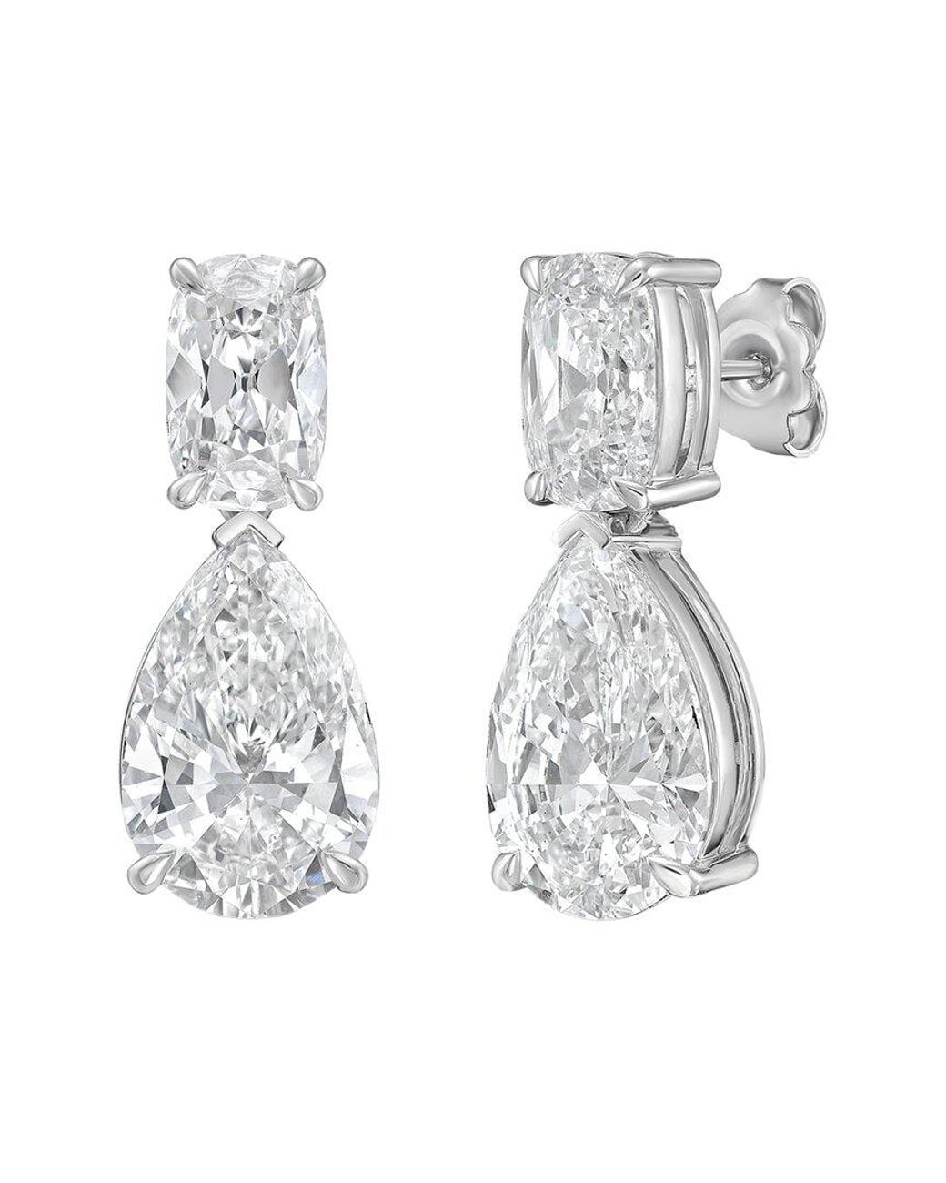 Diana M White 14K 15.00 Ct. Tw. Lab-Grown Diamond Drop Earrings