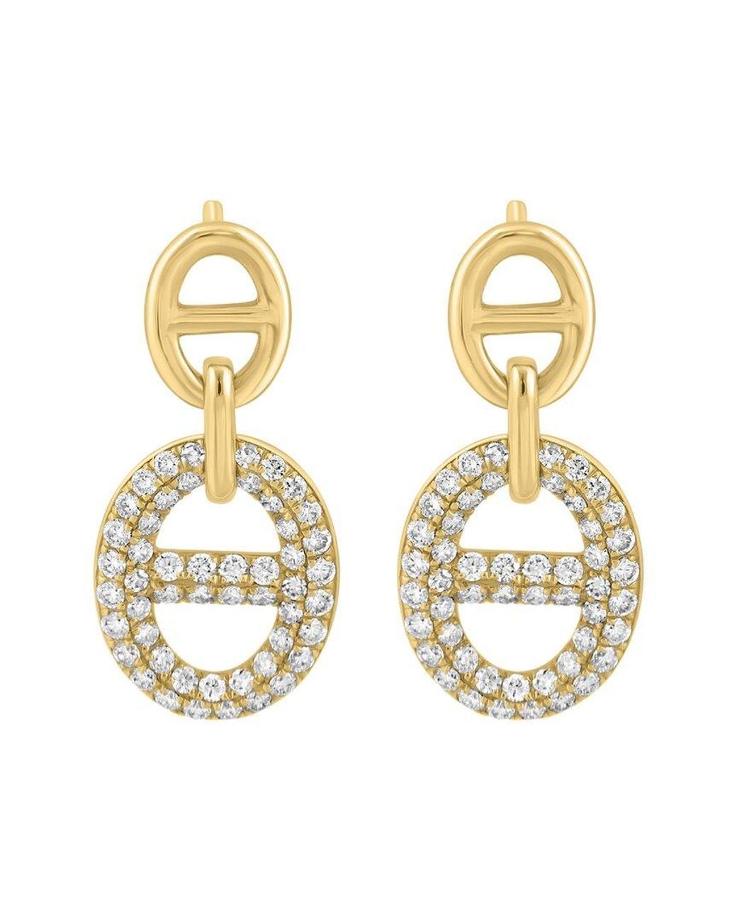 Effy Fine Jewelry Metallic 14K 0.66 Ct. Tw. Diamond Earrings