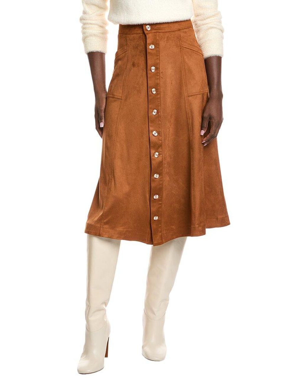 Nanette Lepore Brown Midi Skirt