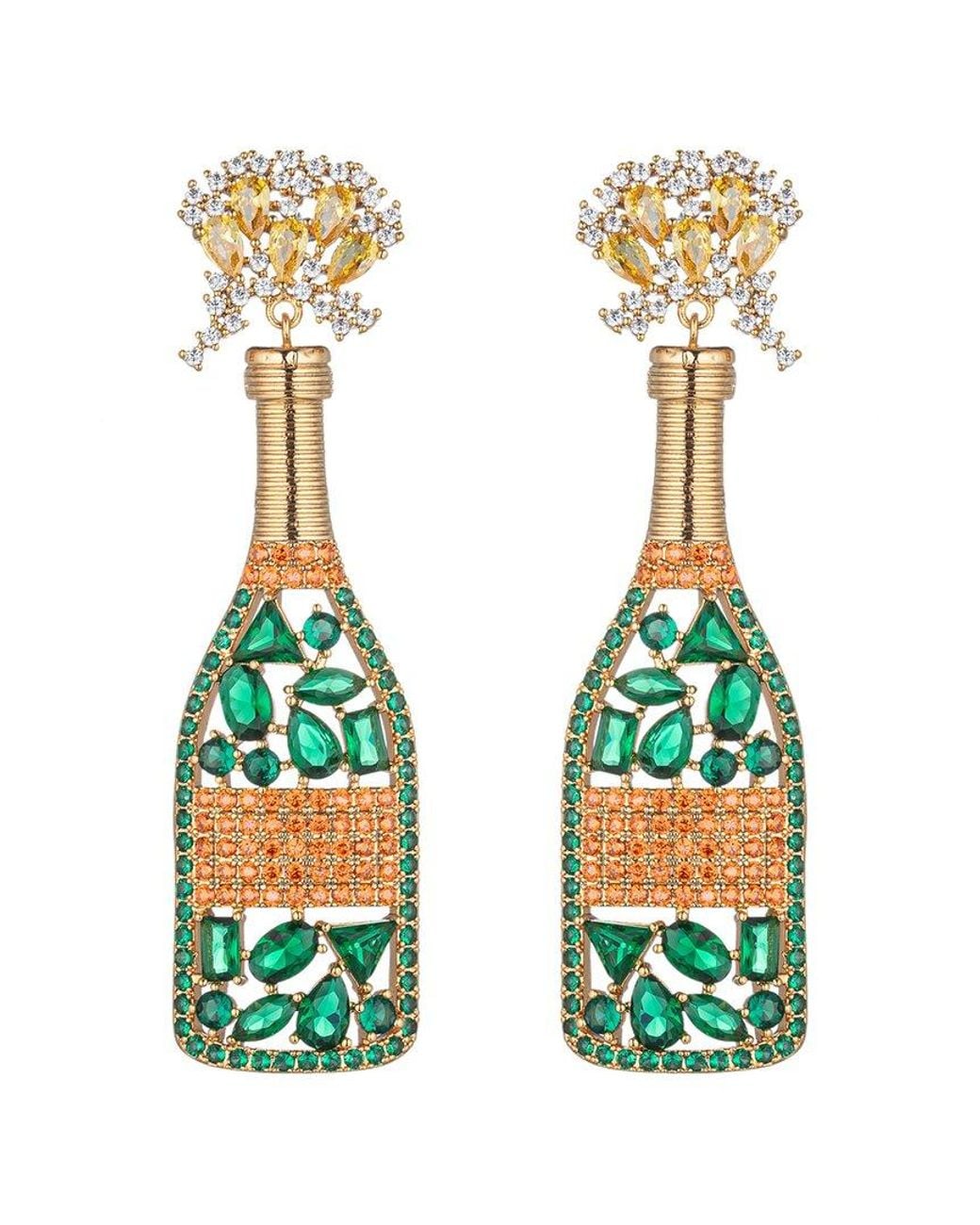 Eye Candy LA White The Luxe Collection Cz Pop Champagne Drop Earrings