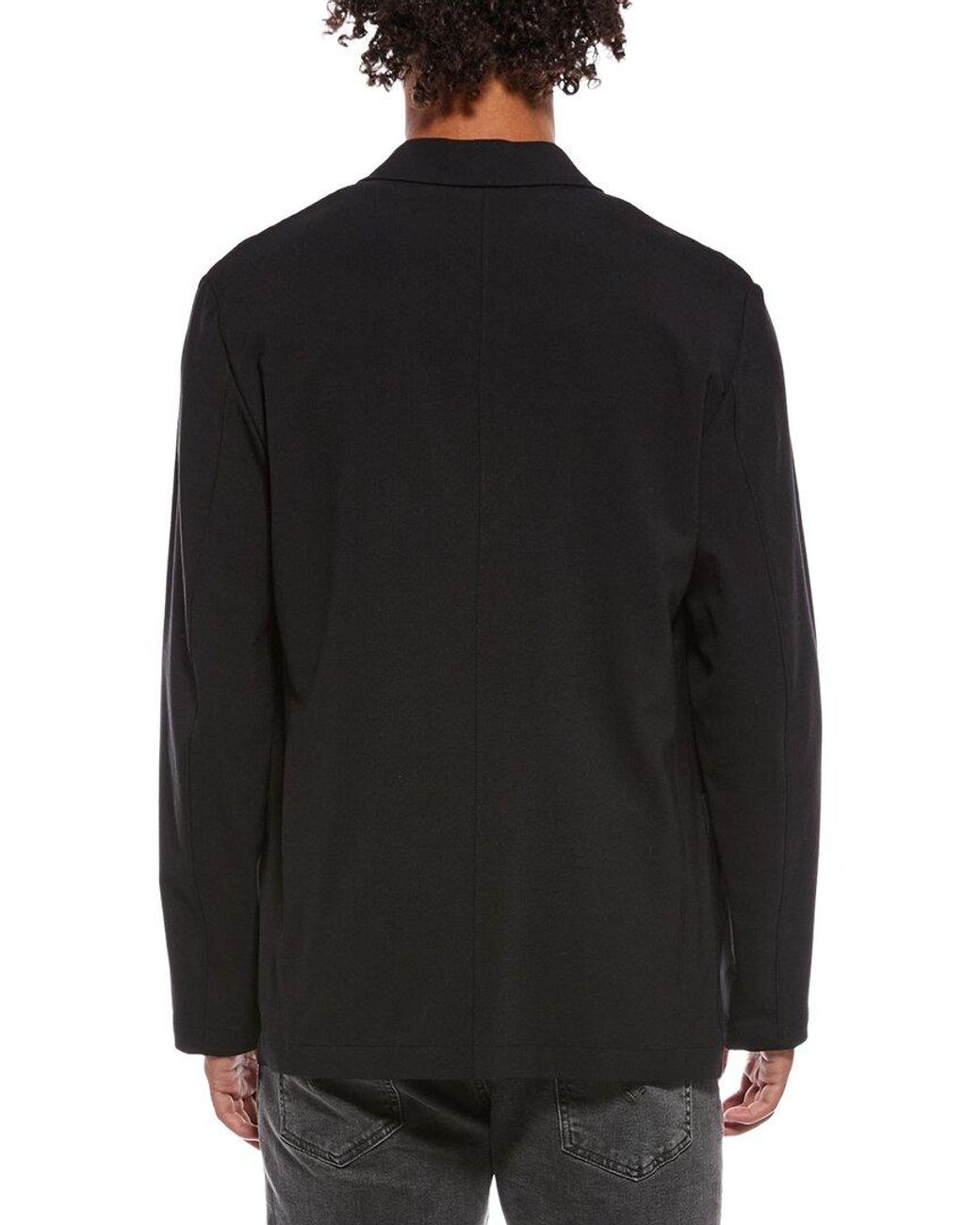 Vince Black Tailored Wool-Blend Utility Blazer for men