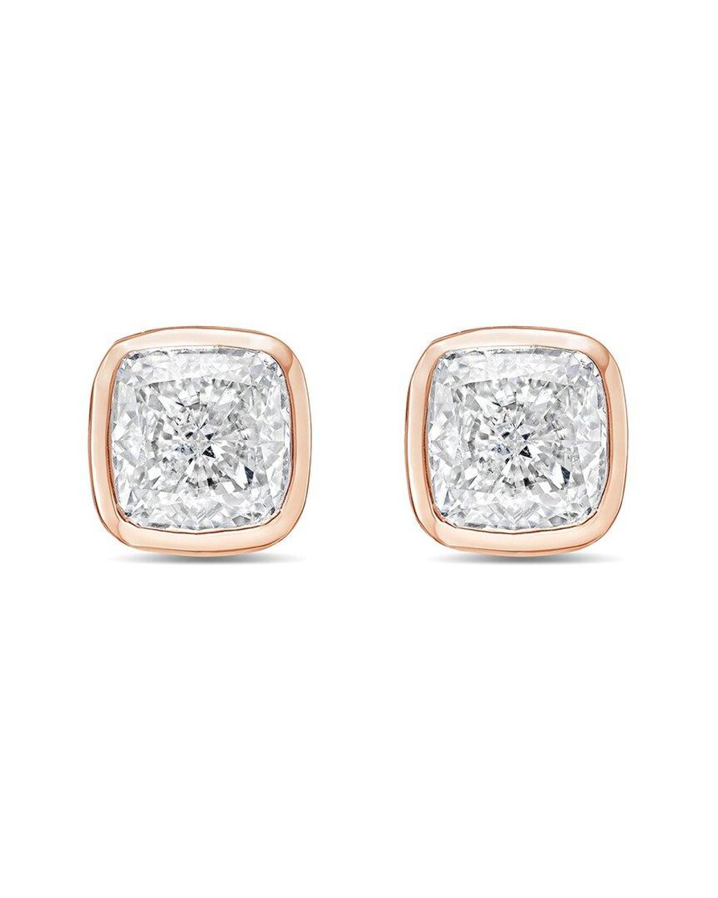 Diana M White Diana M. 14K Rose 1.00 Ct. Tw. Lab-Grown Diamond Stud Earrings