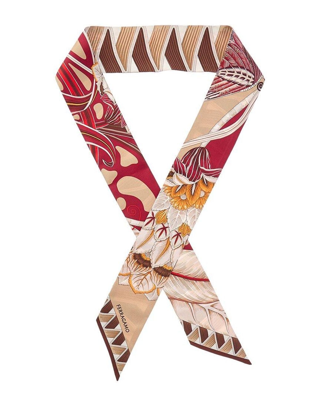 Ferragamo Pink Butterflies Print Silk Scarf
