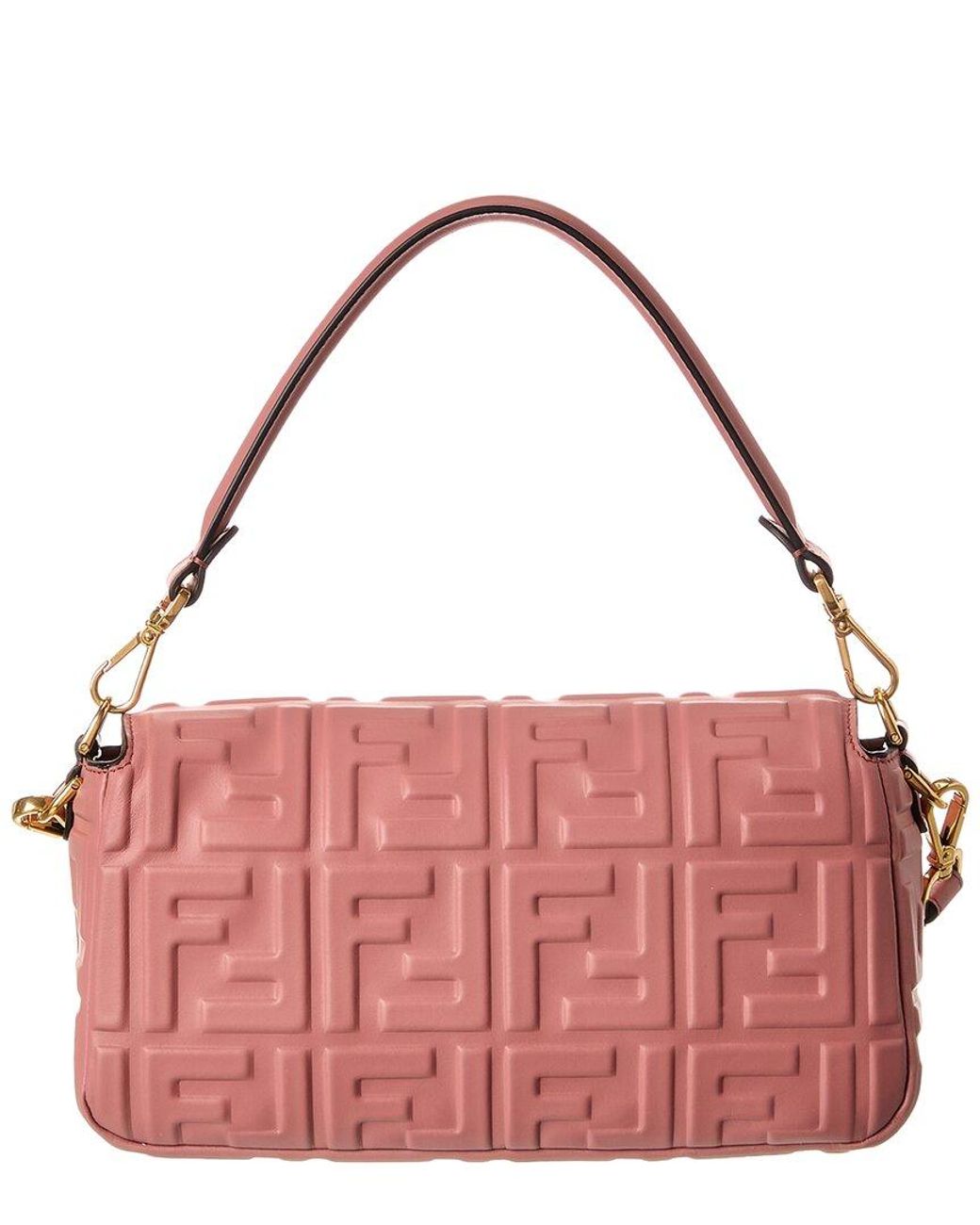 Fendi Pink Baguette Leather Shoulder Bag