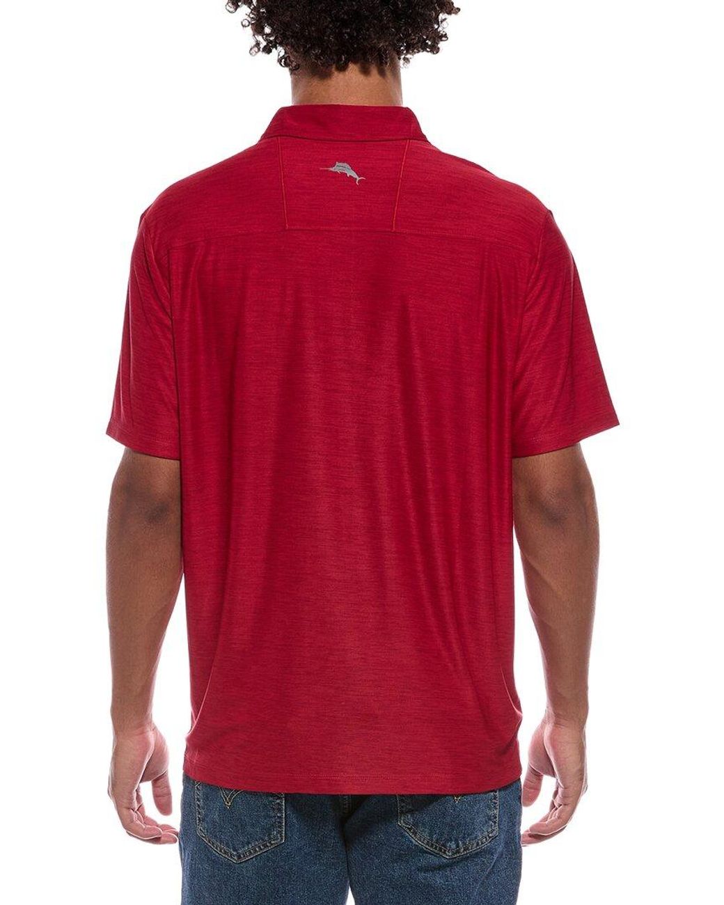 Tommy Bahama Red Palm Coast Hibiscus Border Polo Shirt for men