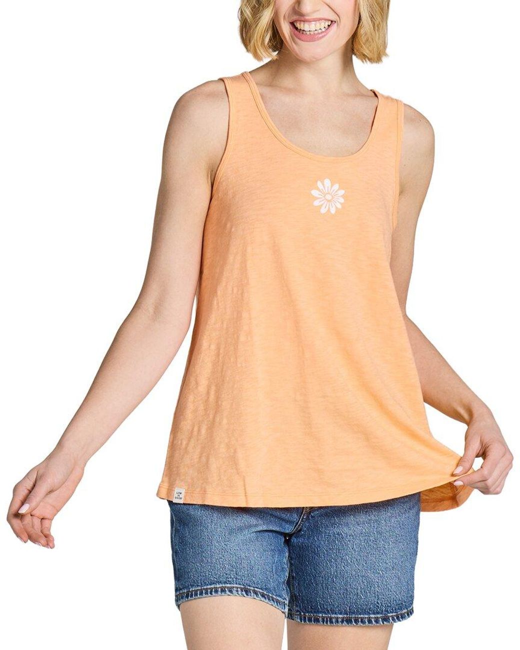 Life Is Good. Blue Textured Slub T-Shirt
