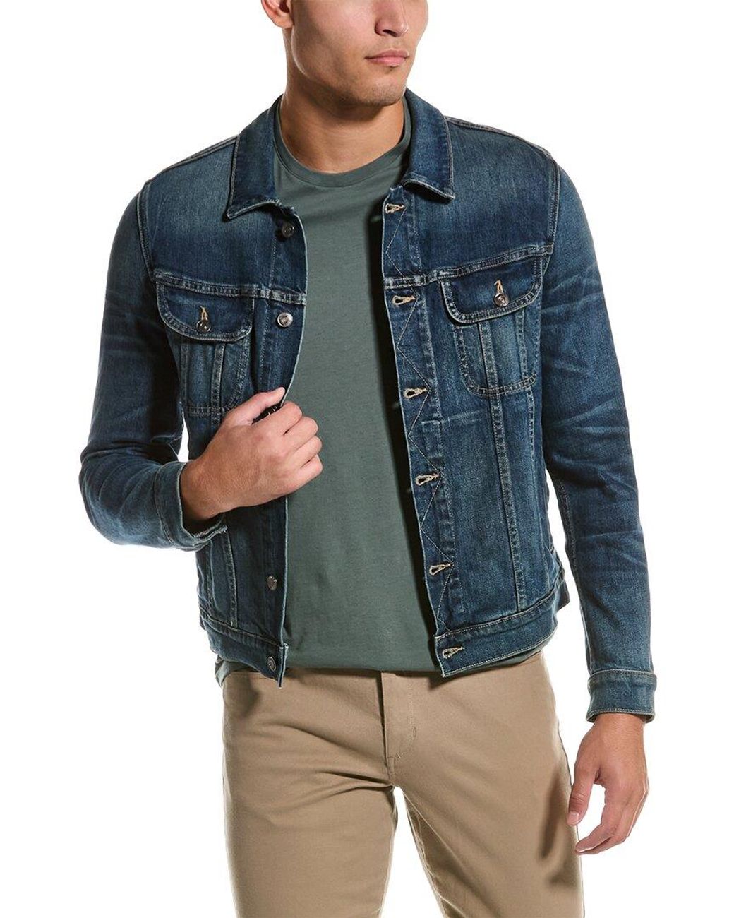 Vince Trucker Denim Jacket in Blue for Men | Lyst