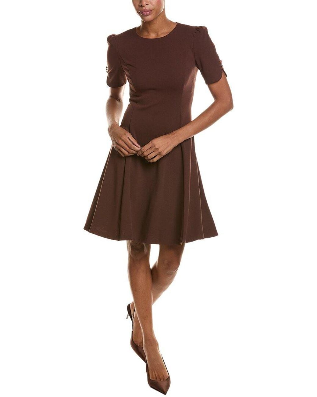 DKNY Brown Fit & Flare Dress