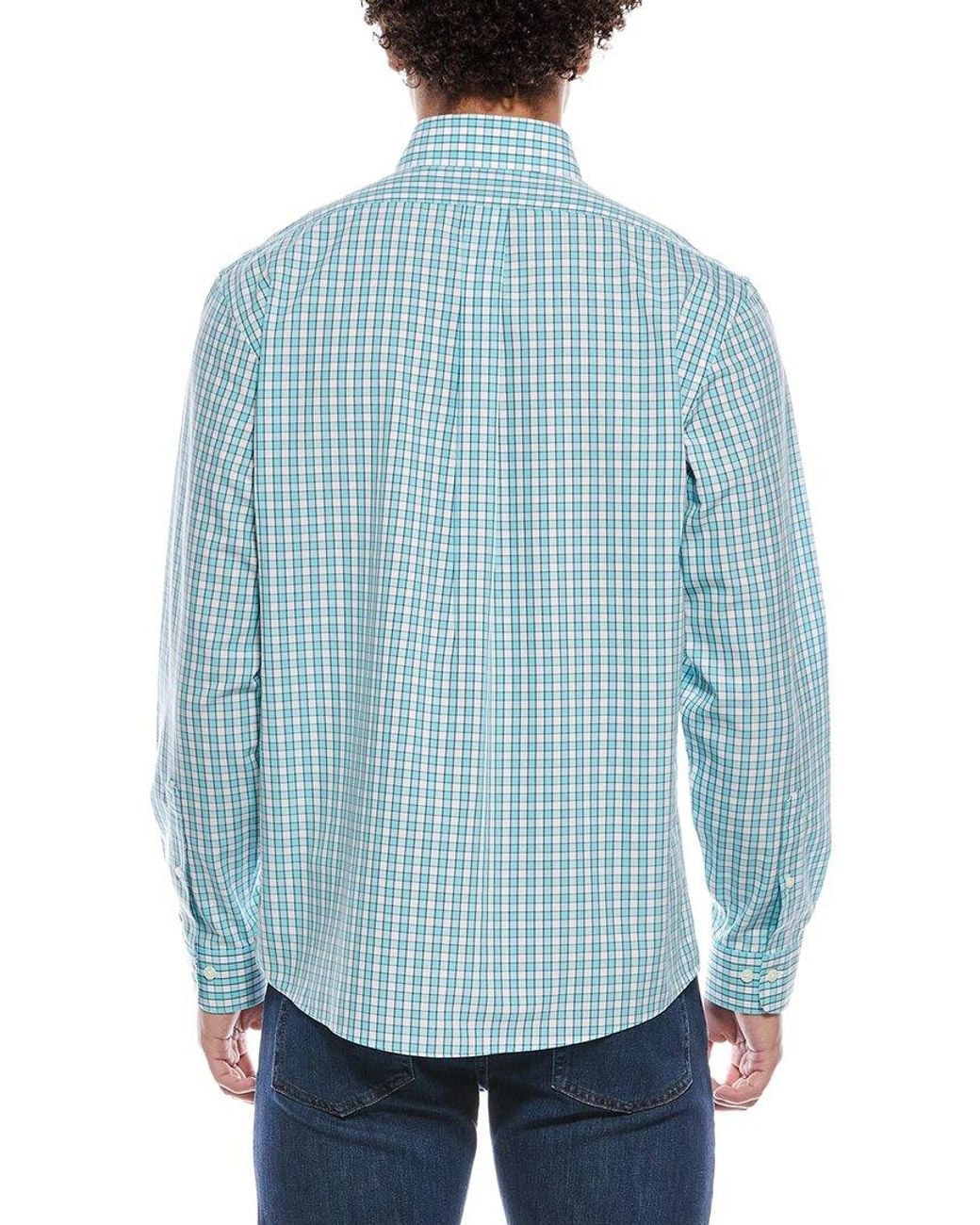 Brooks Brothers Blue Broadcloth Seasonal Pattern Shirt for men