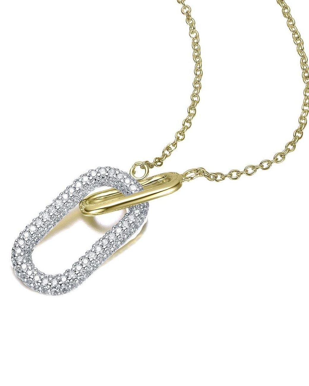 Genevive Jewelry Metallic 14K Diamond Cz Chain Necklace