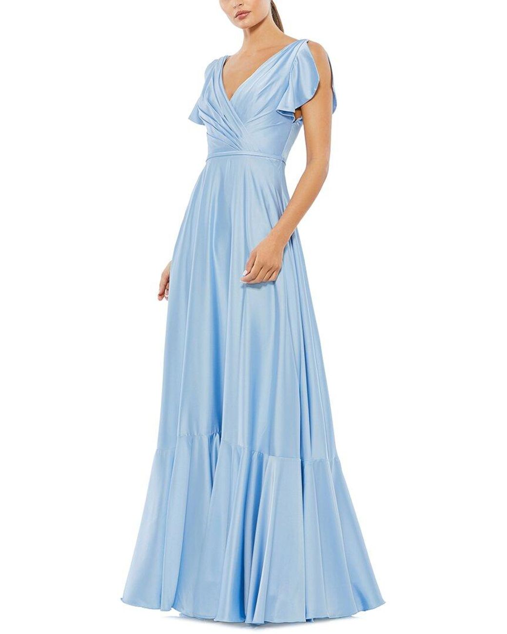 Mac Duggal Blue Flounce Gown