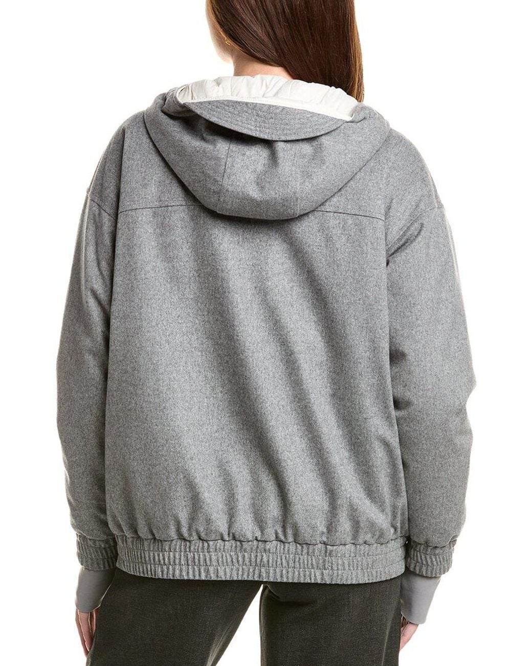 Brunello Cucinelli Gray Wool Pullover Jacket