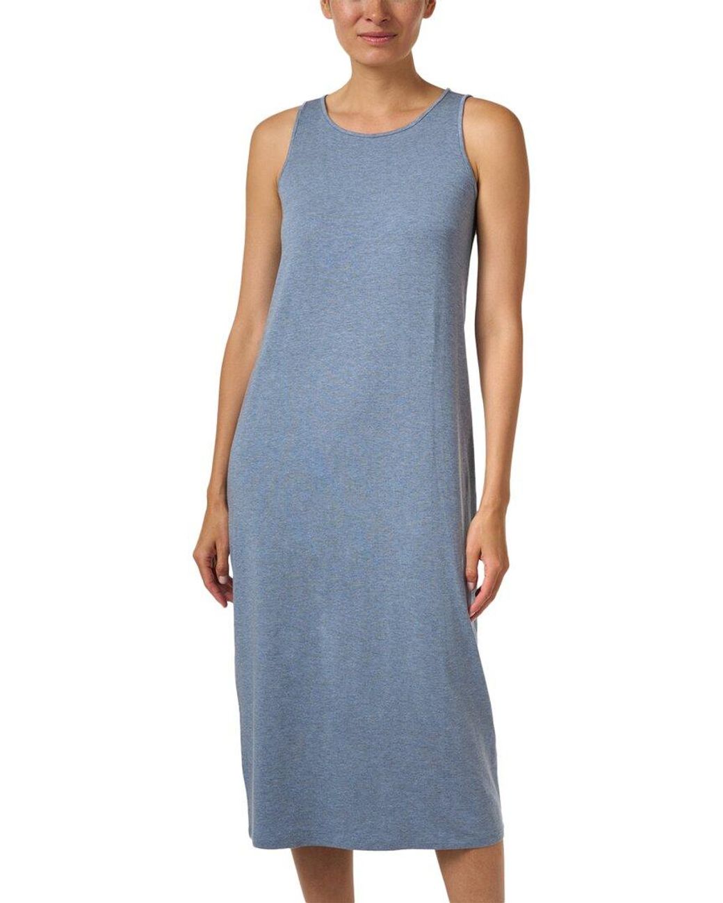Eileen Fisher Stretch Jersey Dress in Blue | Lyst