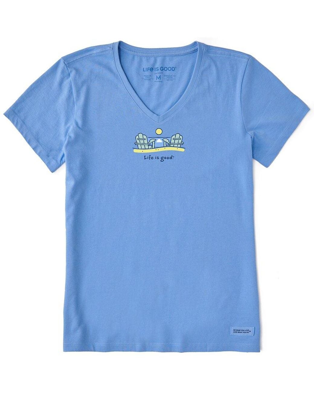 Life Is Good. Blue Crusher V-Neck T-Shirt
