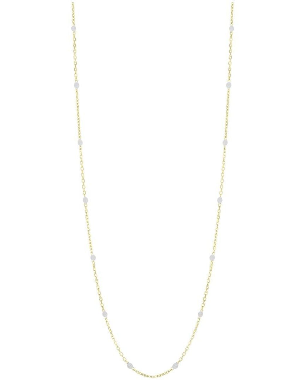 Italian Gold White 14K Enamel Chain Necklace