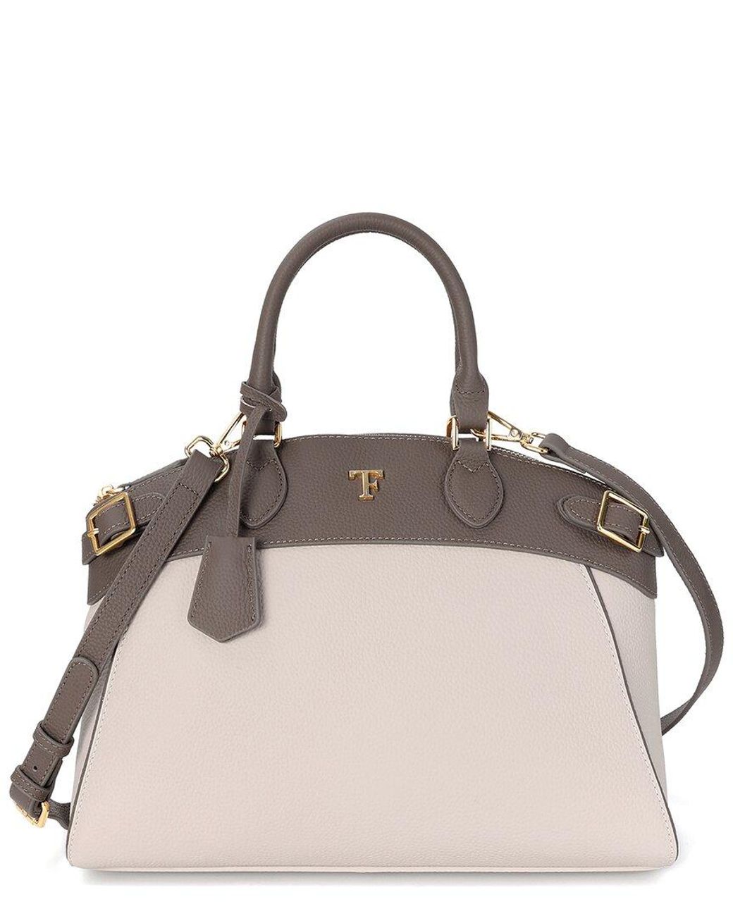 Tiffany & Fred Paris Pink Grained Leather Top-Handle Satchel