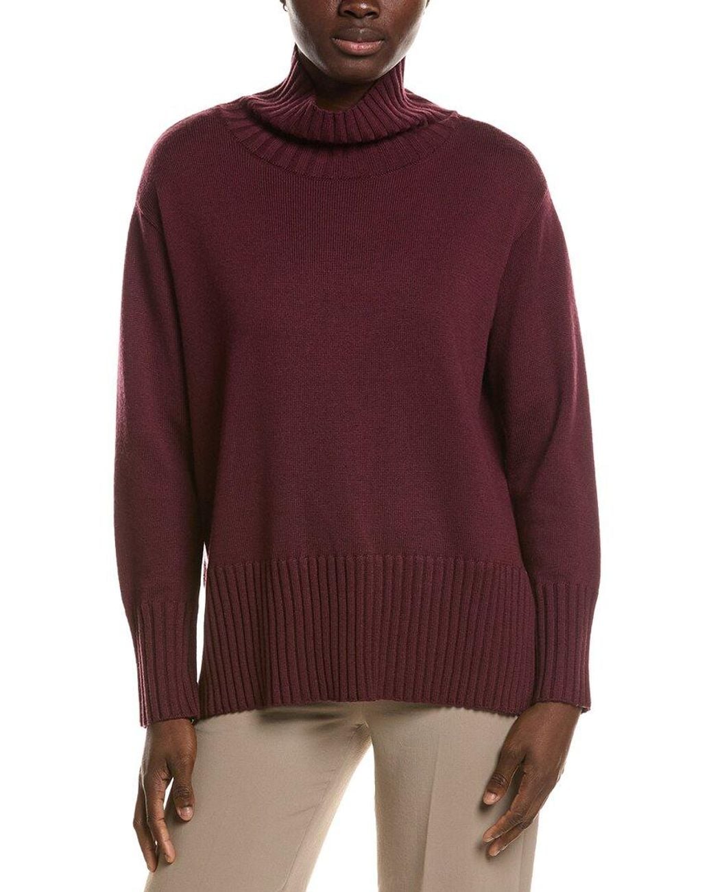 Eileen Fisher Purple Wool Turtleneck Sweater