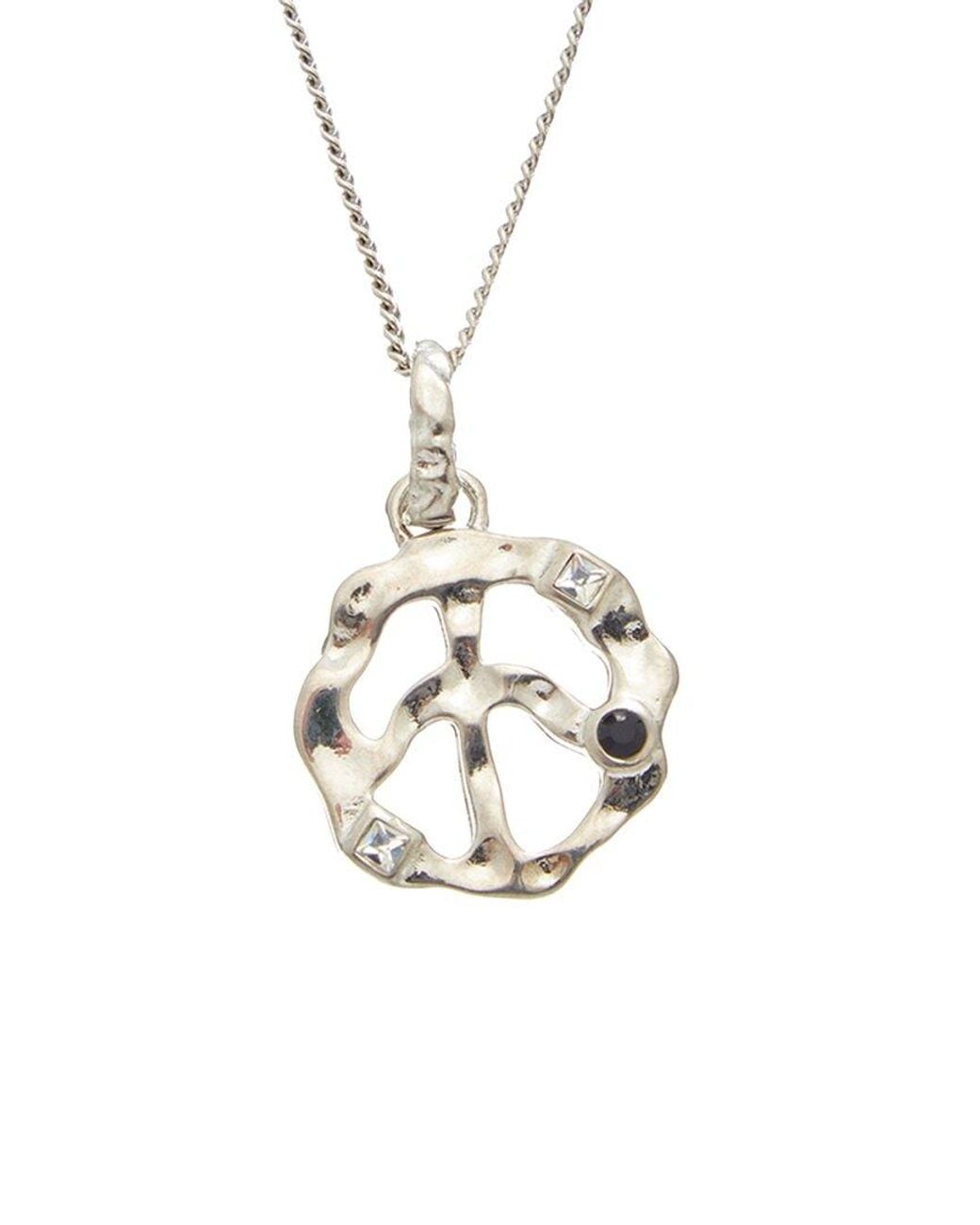 Palm Angels Metallic Peace Sign Necklace