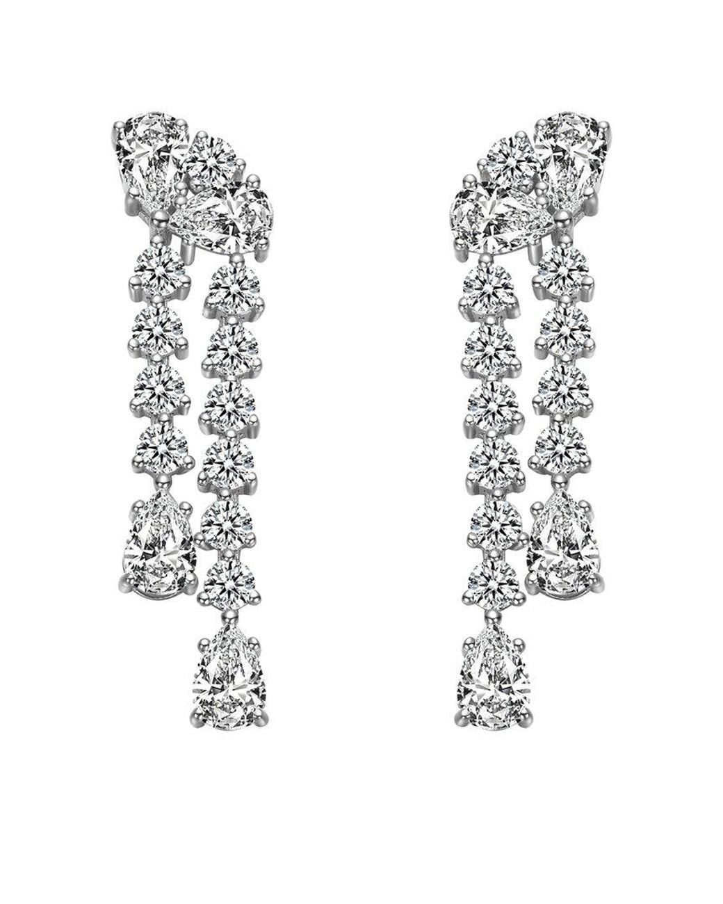 Rachel Glauber White Diamond Cz Dangle Earrings