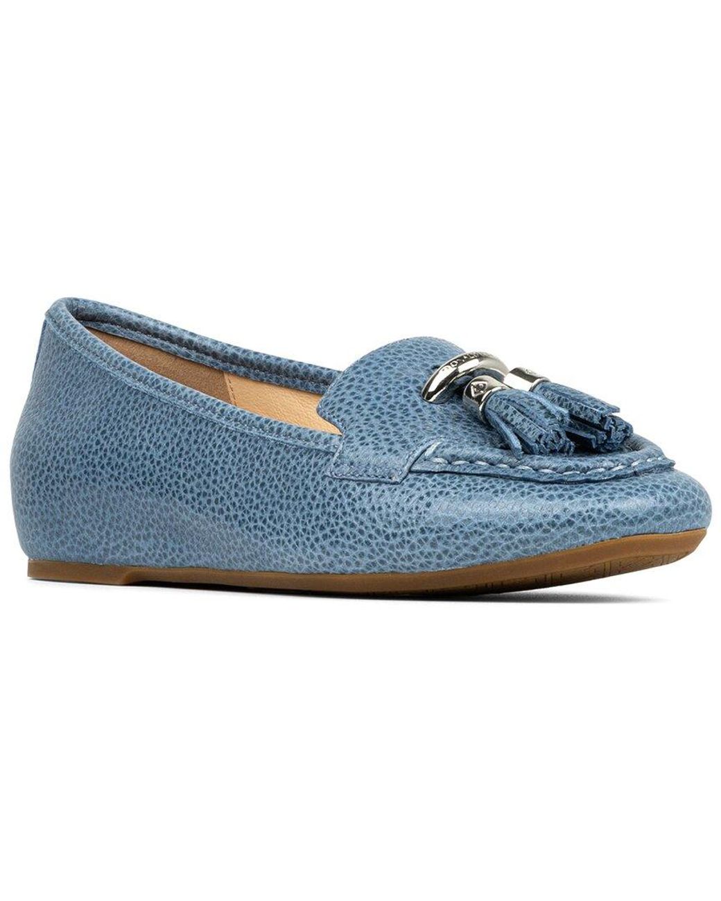Donald J Pliner Blue Loriel Leather Loafer