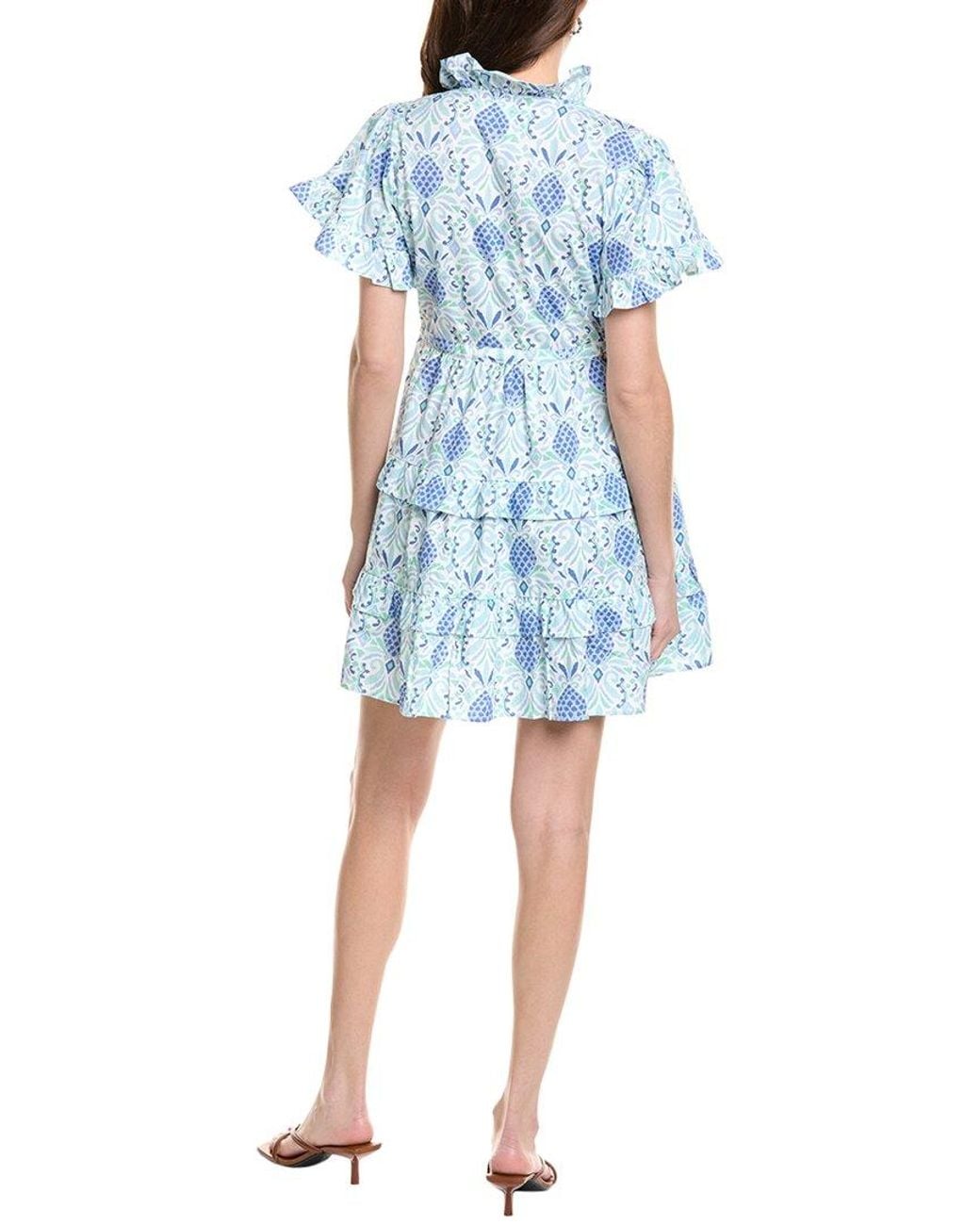 Sail To Sable Blue Tiered Mini Dress