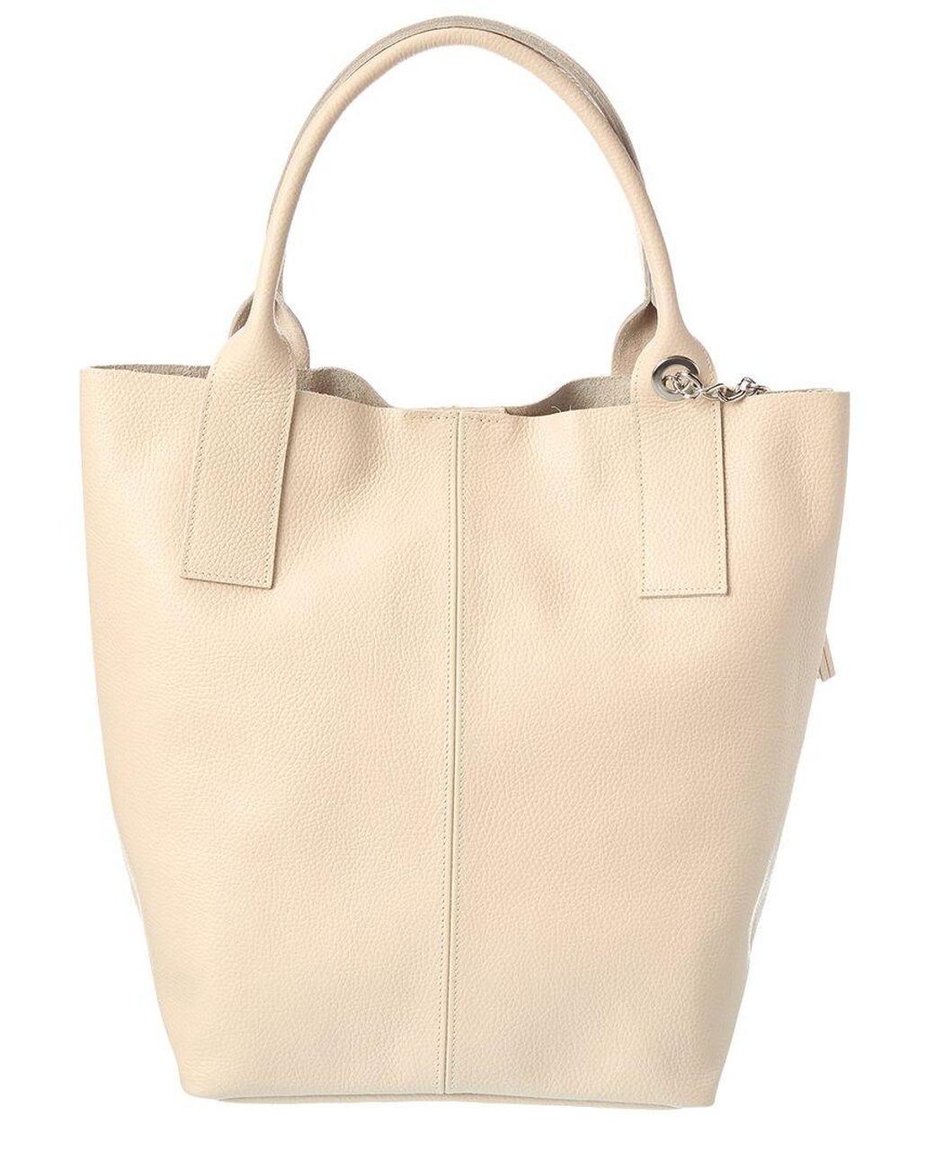 Italian Leather Natural Tote