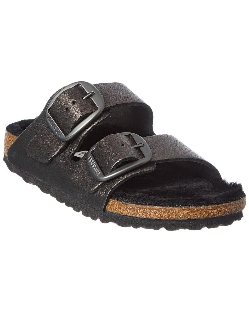 Birkenstock Black Arizona Big Buckle Suede Sandal