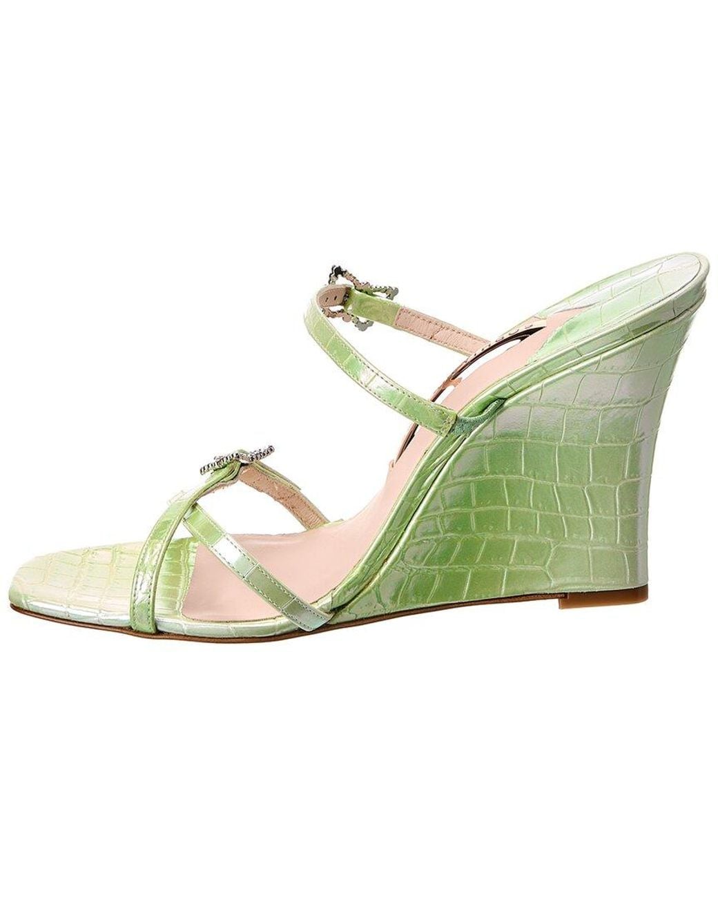 Sophia Webster Metallic Venus Leather Wedge Sandal