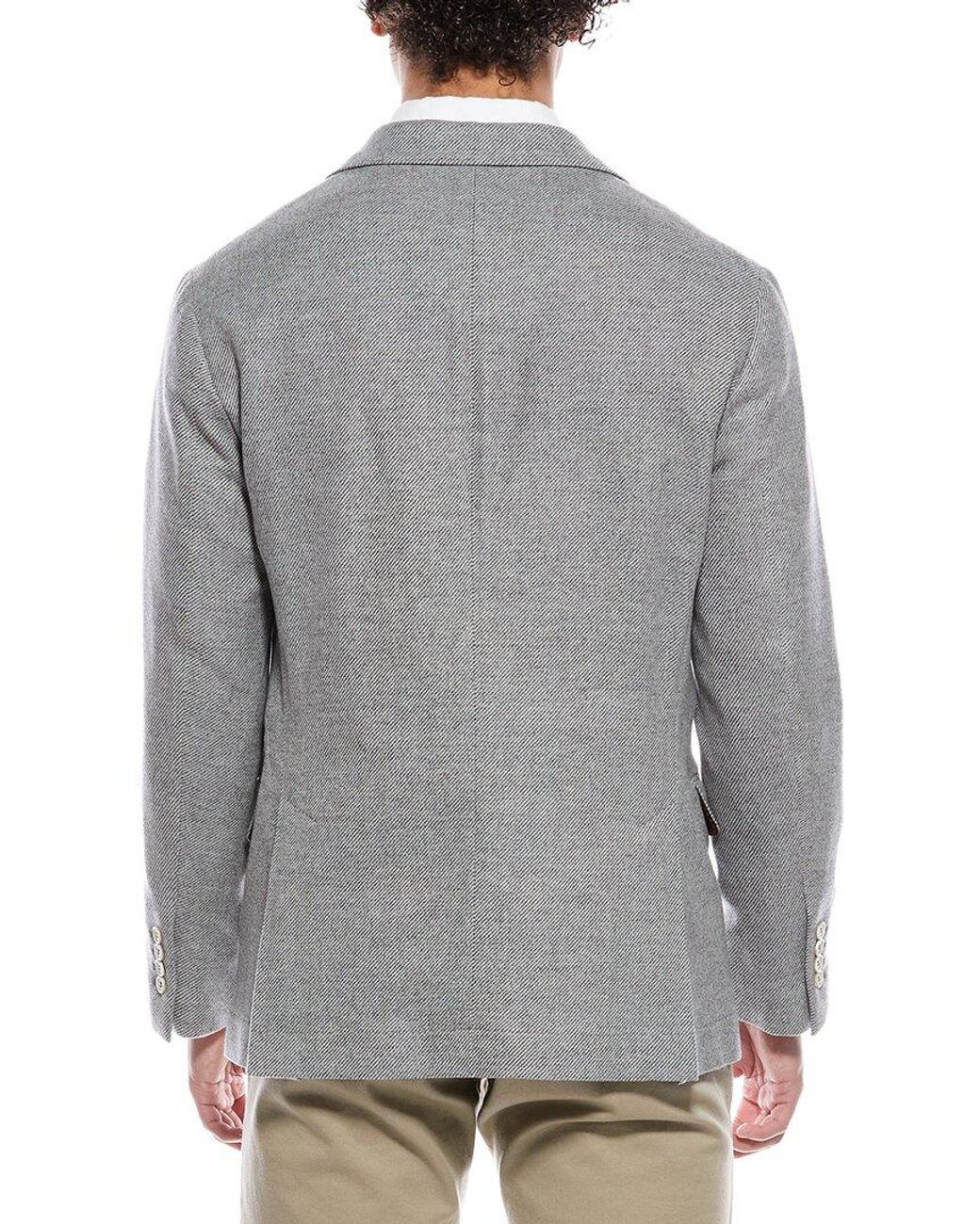 Brunello Cucinelli Gray Wool-Blend Jacket for men