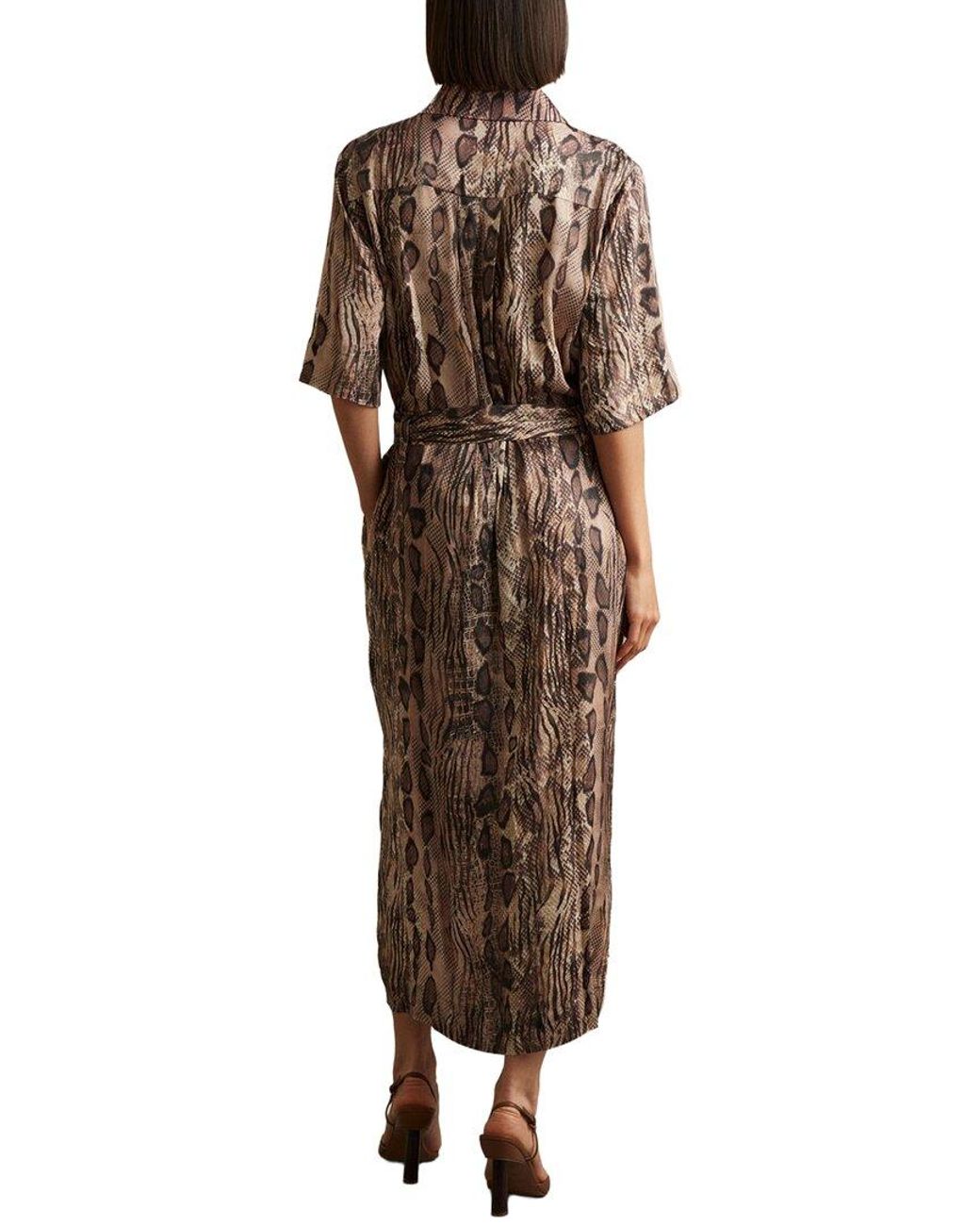 Reiss Multicolor Farah Animal Print Shirtdress