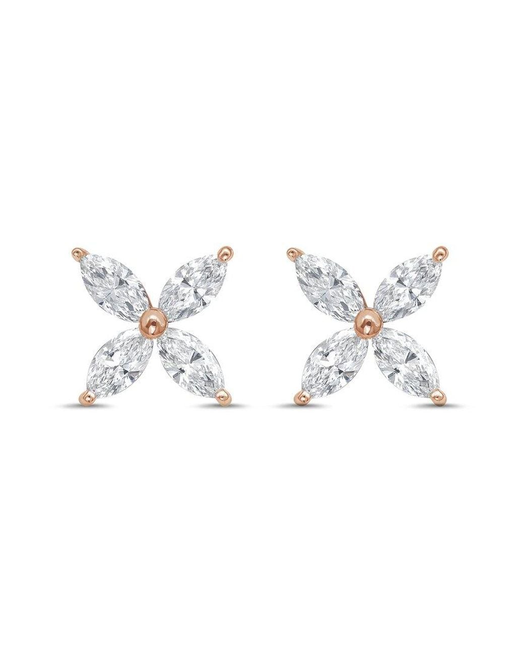 Diana M Metallic Diana M. 14K Rose 1.00 Ct. Tw. Lab-Grown Diamond Stud Earrings