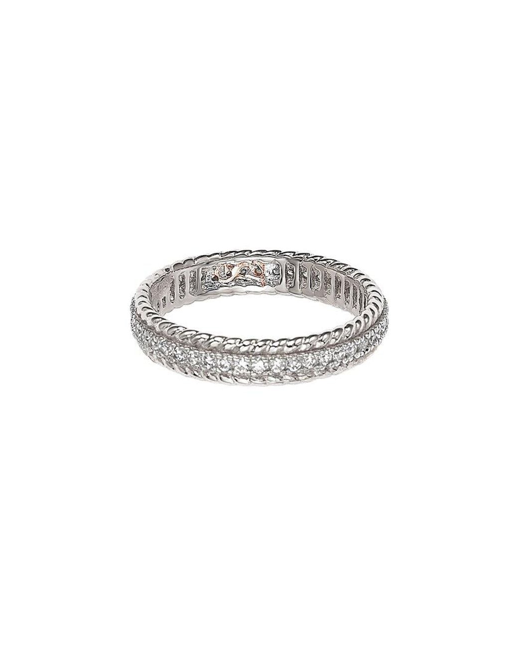Suzy Levian CZ Jewelry White Suzy Levian Cz Filigree Stackable Eternity Ring