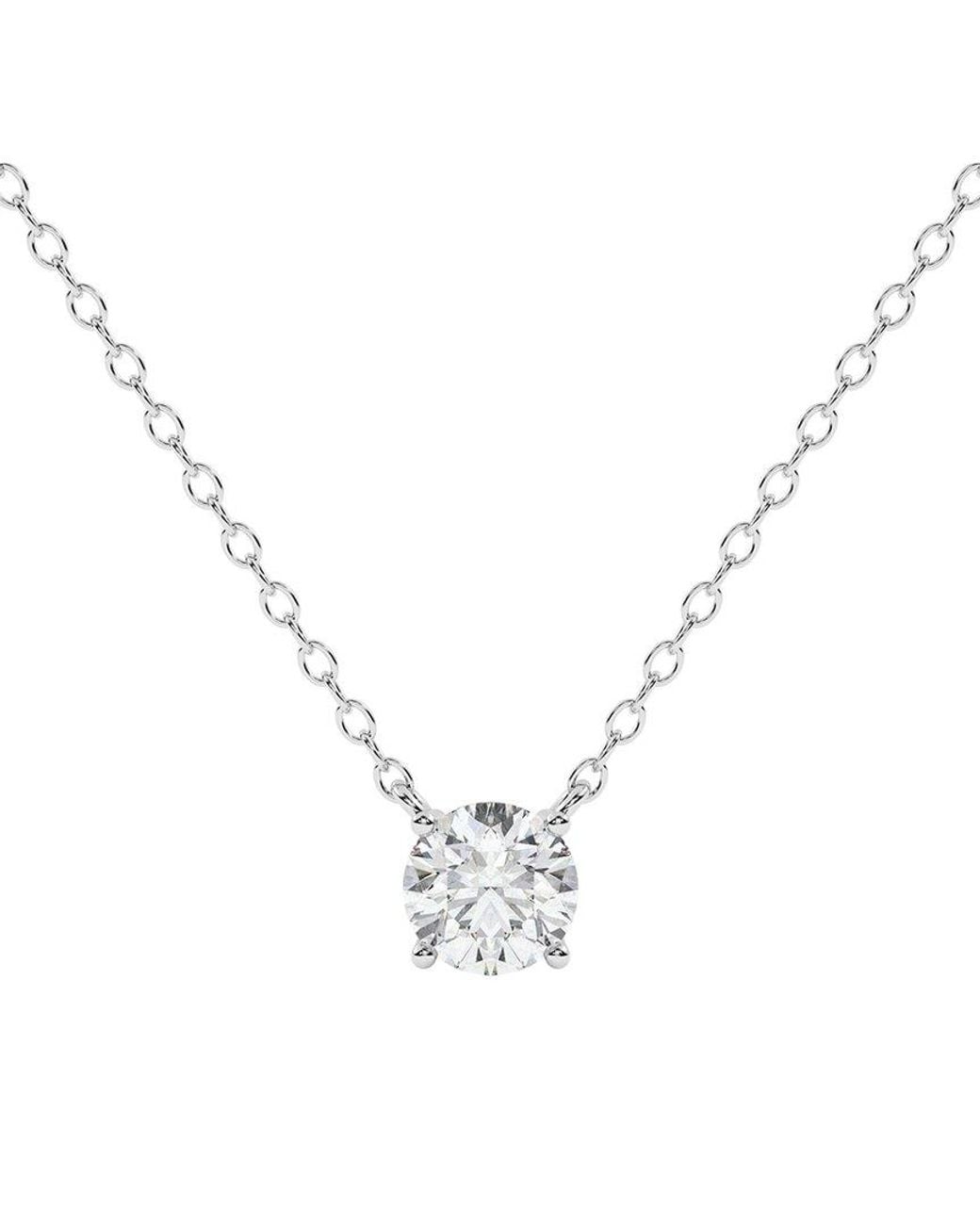 Lab Grown Diamonds Metallic 14K 1.50 Ct. Tw. Lab-Grown Diamond Necklace