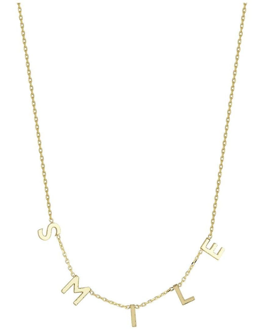 Italian Gold Metallic 14K Smile Charm Necklace