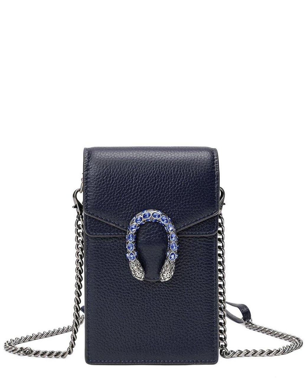 Tiffany & Fred Paris Blue Leather Phone Bag
