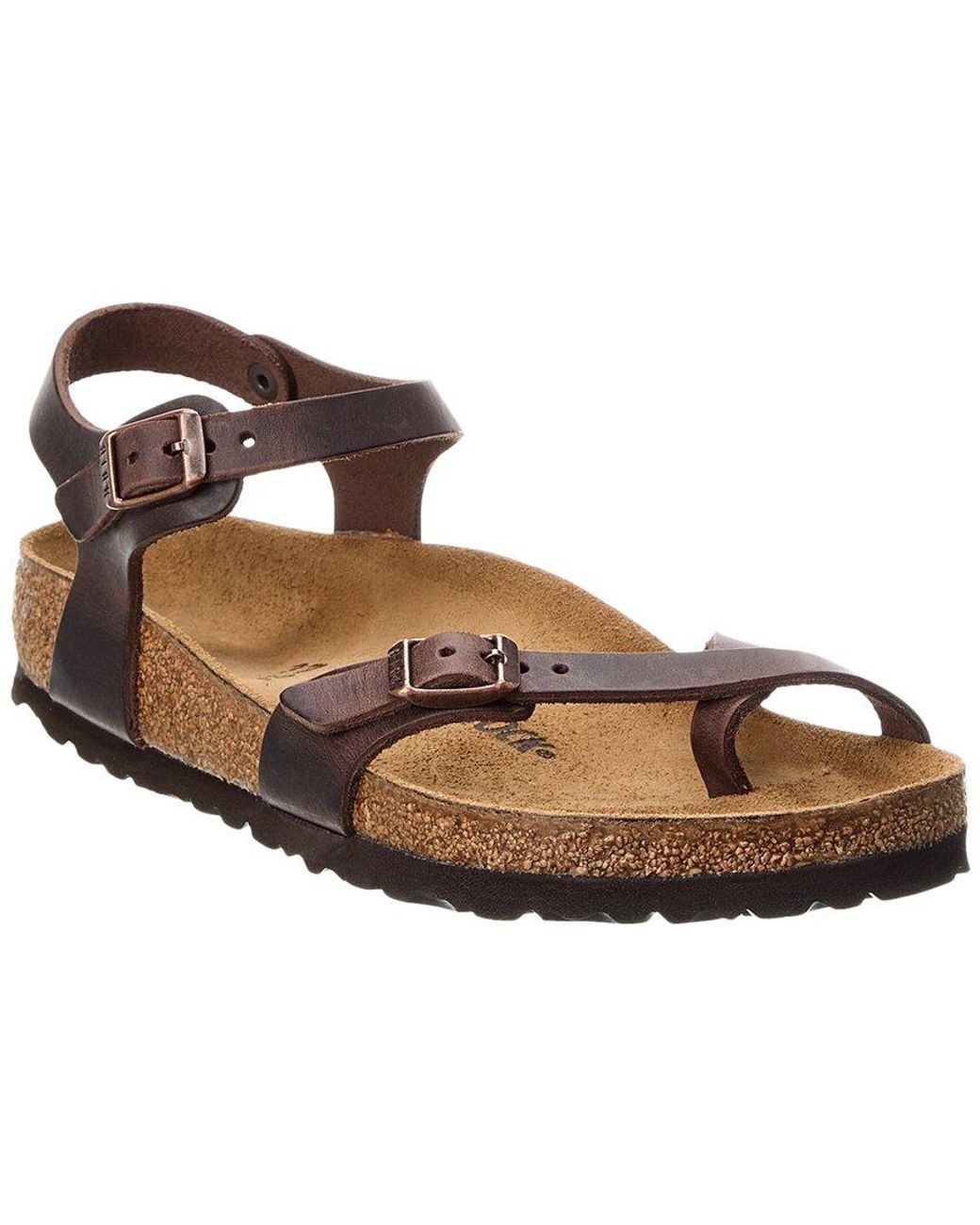 Birkenstock Taormina Waxy Leather Sandal in Brown Lyst UK