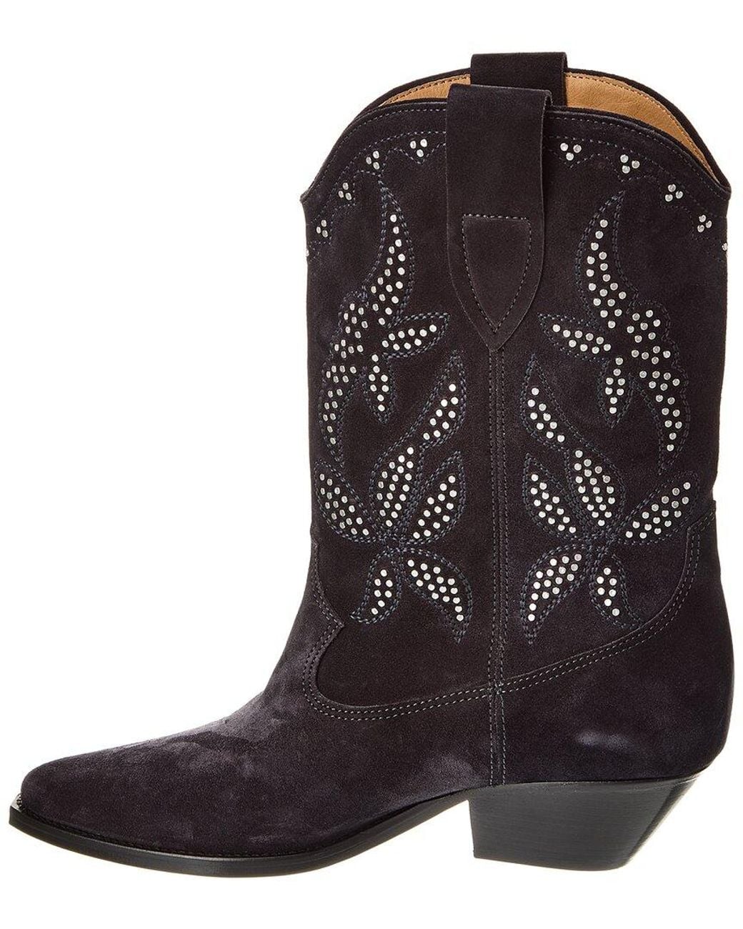 Isabel Marant Black Duerto Suede Cowboy Boot
