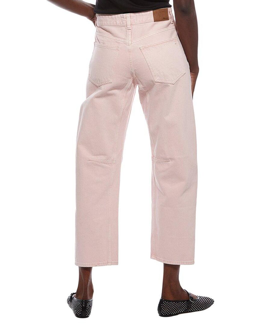 Madewell Pink Darted Barrel Leg Jean