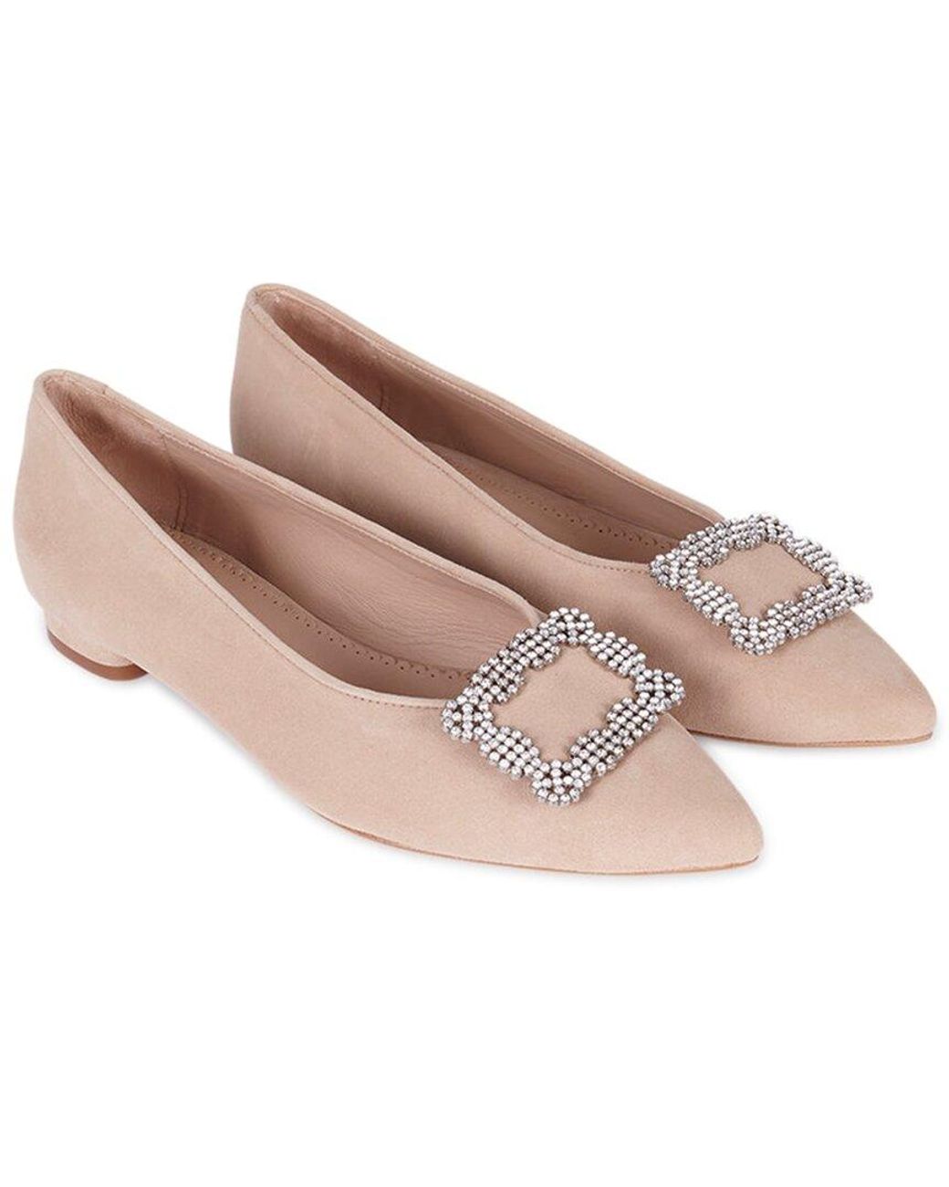 Menina Step Pink Tiara Pointy Leather Ballet Flat