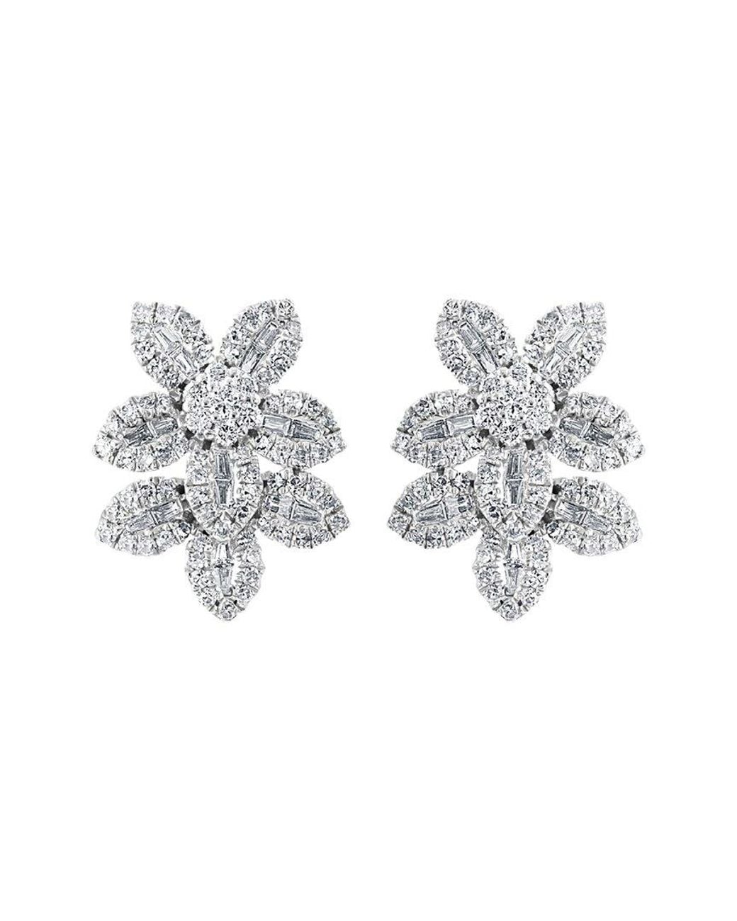 Effy Fine Jewelry Metallic 14K 0.89 Ct. Tw. Diamond Earrings
