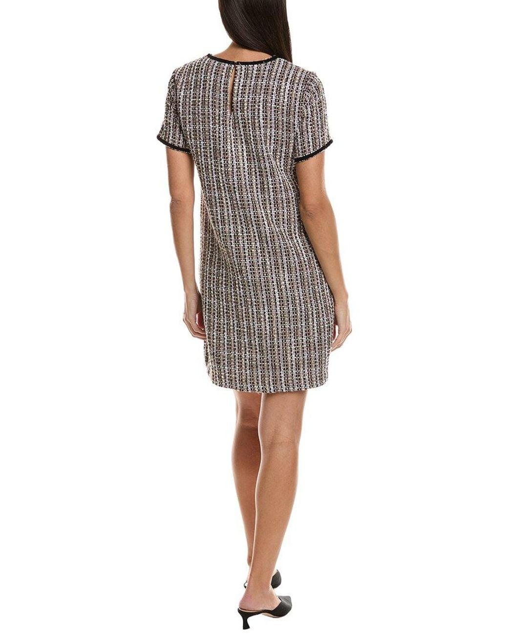 Cece White Tweed Shift Dress
