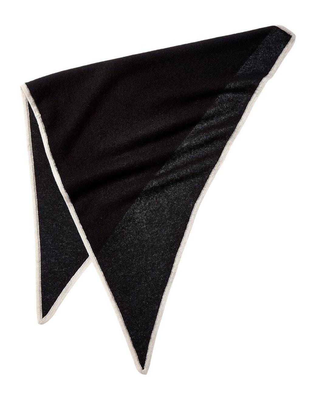 Phenix Black Knit Triangle Cashmere Scarf