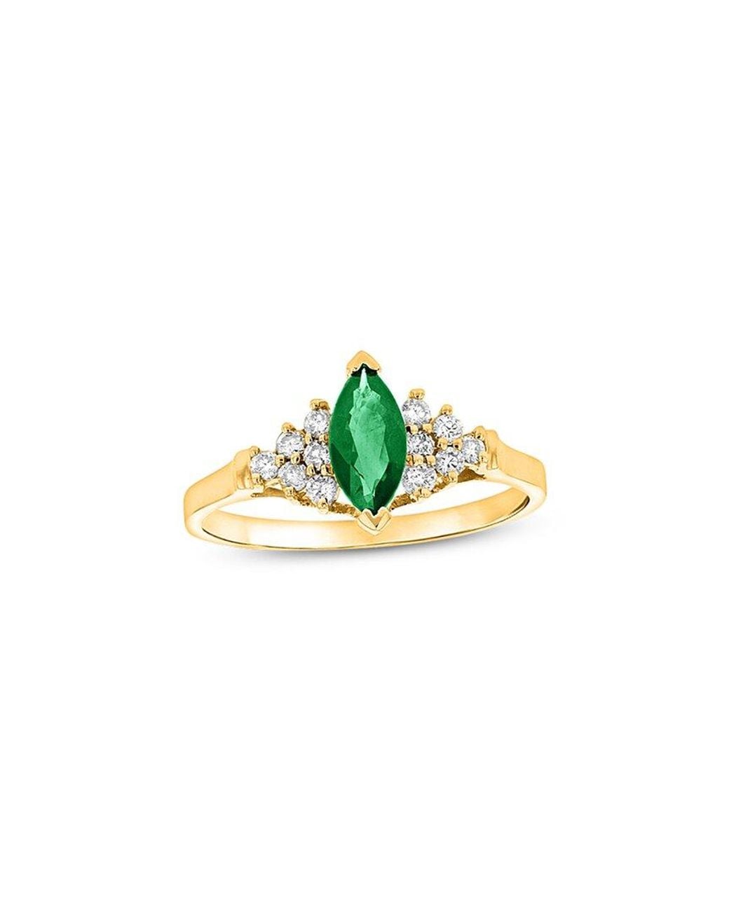 LEVARON Green 14K 0.69 Ct. Tw. Diamond & Emerald Cocktail Ring