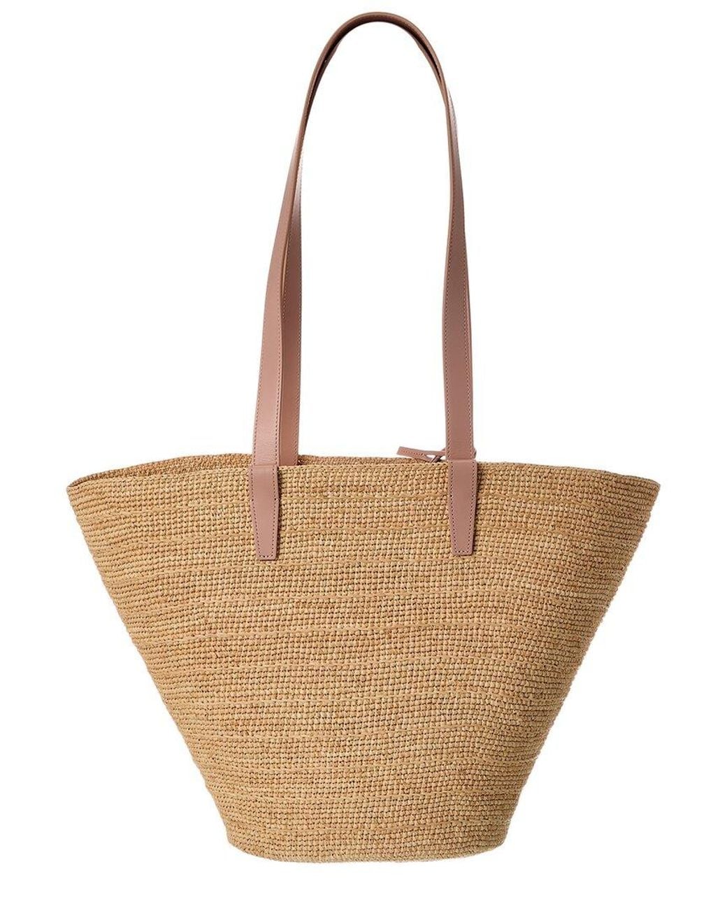 Céline Natural Classic Panier Raffia & Leather Tote