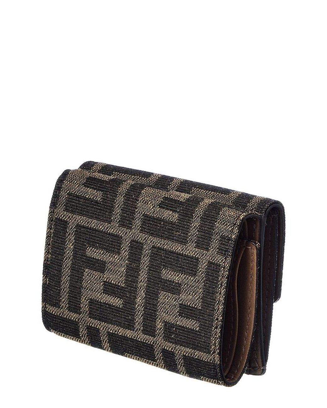 Fendi Gray Micro Trifold Ff Wallet