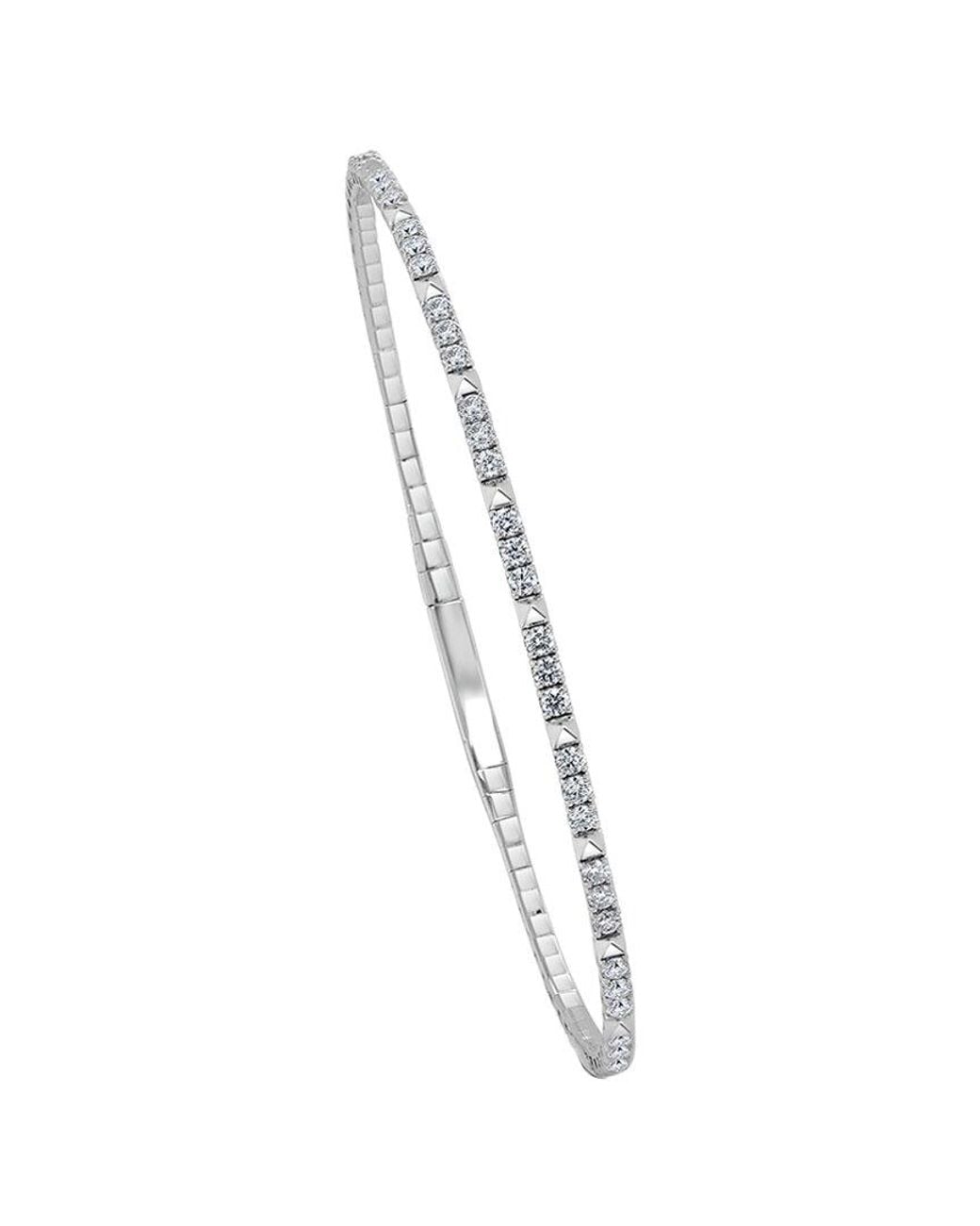 Sabrina Designs White 14k 0.83 Ct. Tw. Diamond Flexible Bangle Bracelet