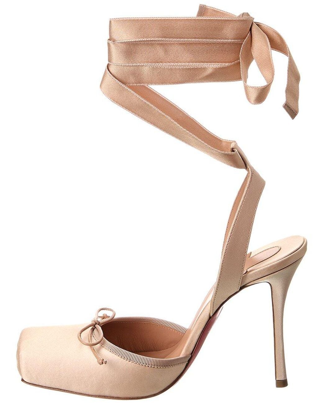 Christian Louboutin White Cassia 100 Satin Pump